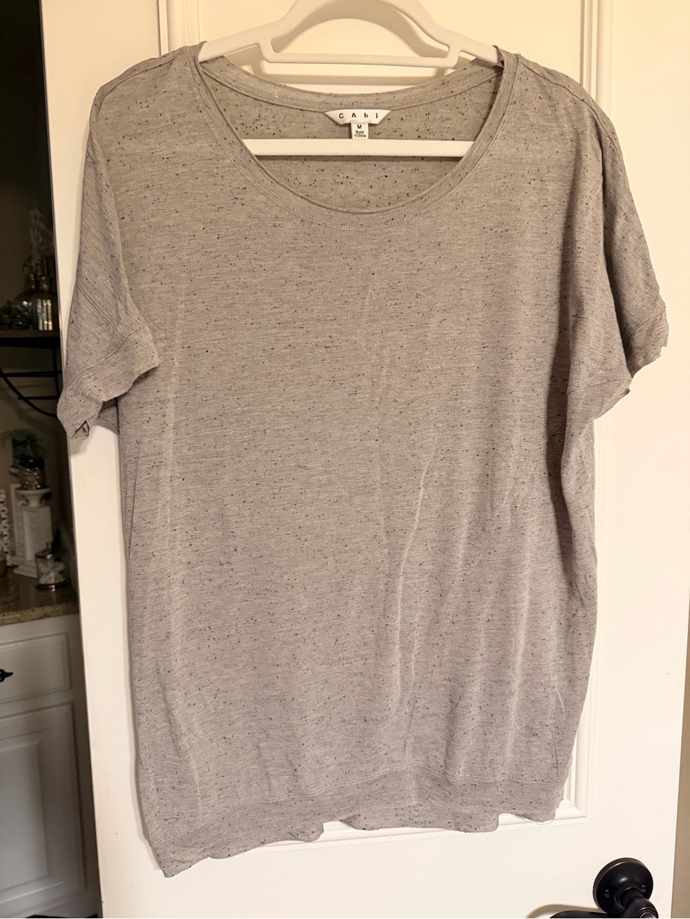 CAbi Light Heather Gray Short Sleeve Crew Tee